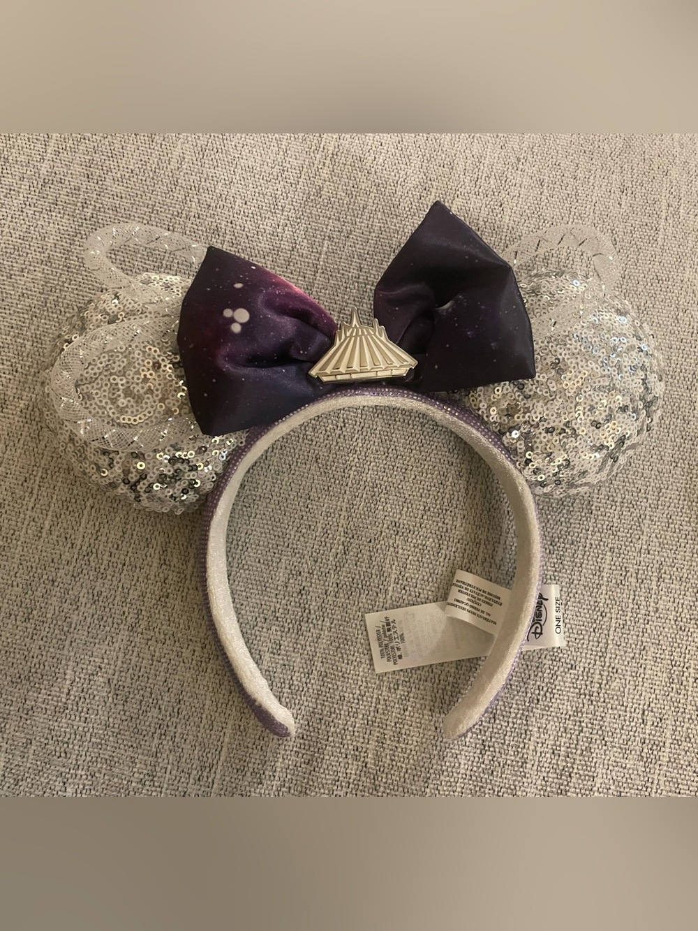 Disney Galaxy Space Mountain Sequin Ear Headband — Purple and Silver